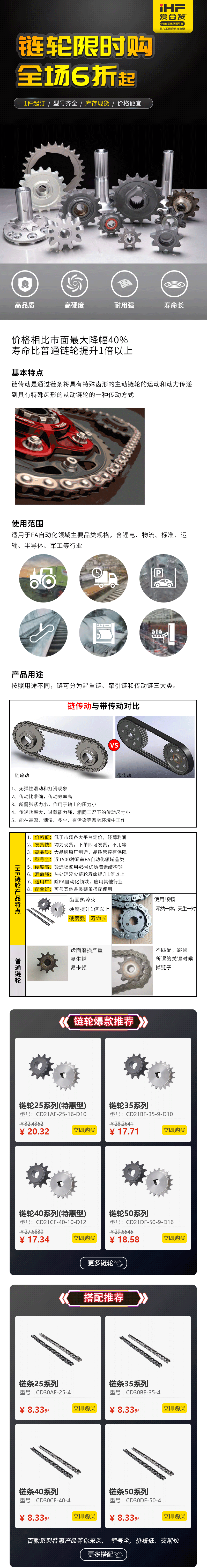 特惠現貨：鏈輪鏈條，成套搭配，更省錢、更耐用！