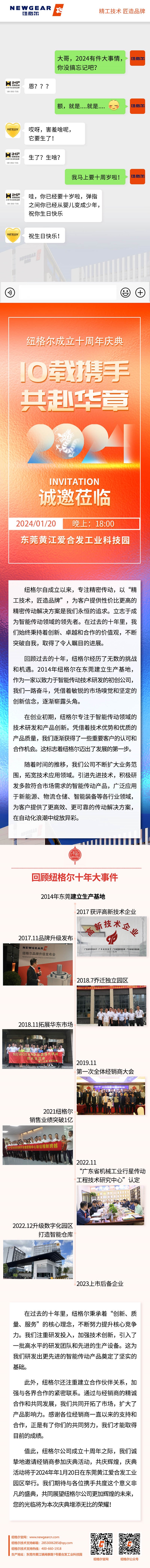 紐格爾：邀請您參加十周年慶典，1月20日不見不散！