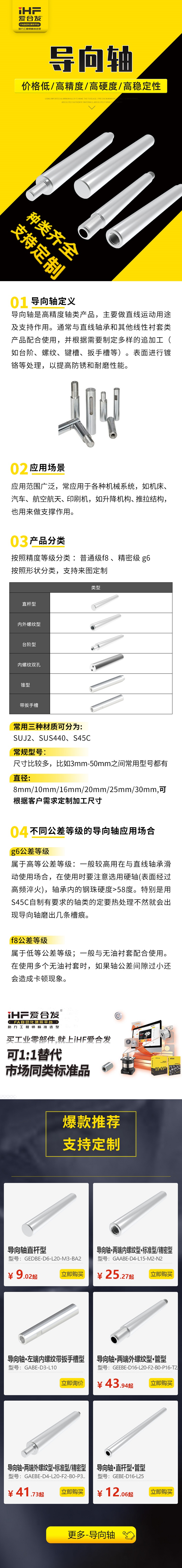 帶你30秒了解導向軸的產品分類，支持定制！